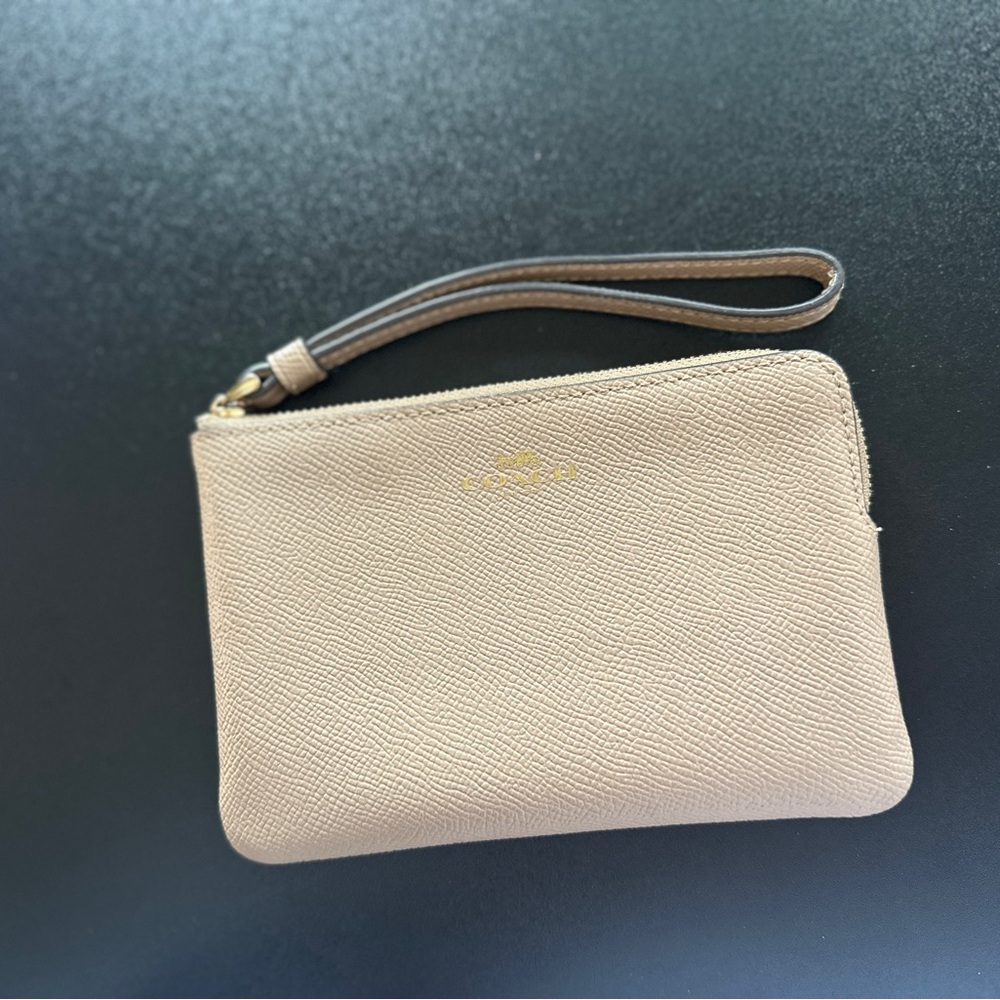 Coach Beige Wristlet